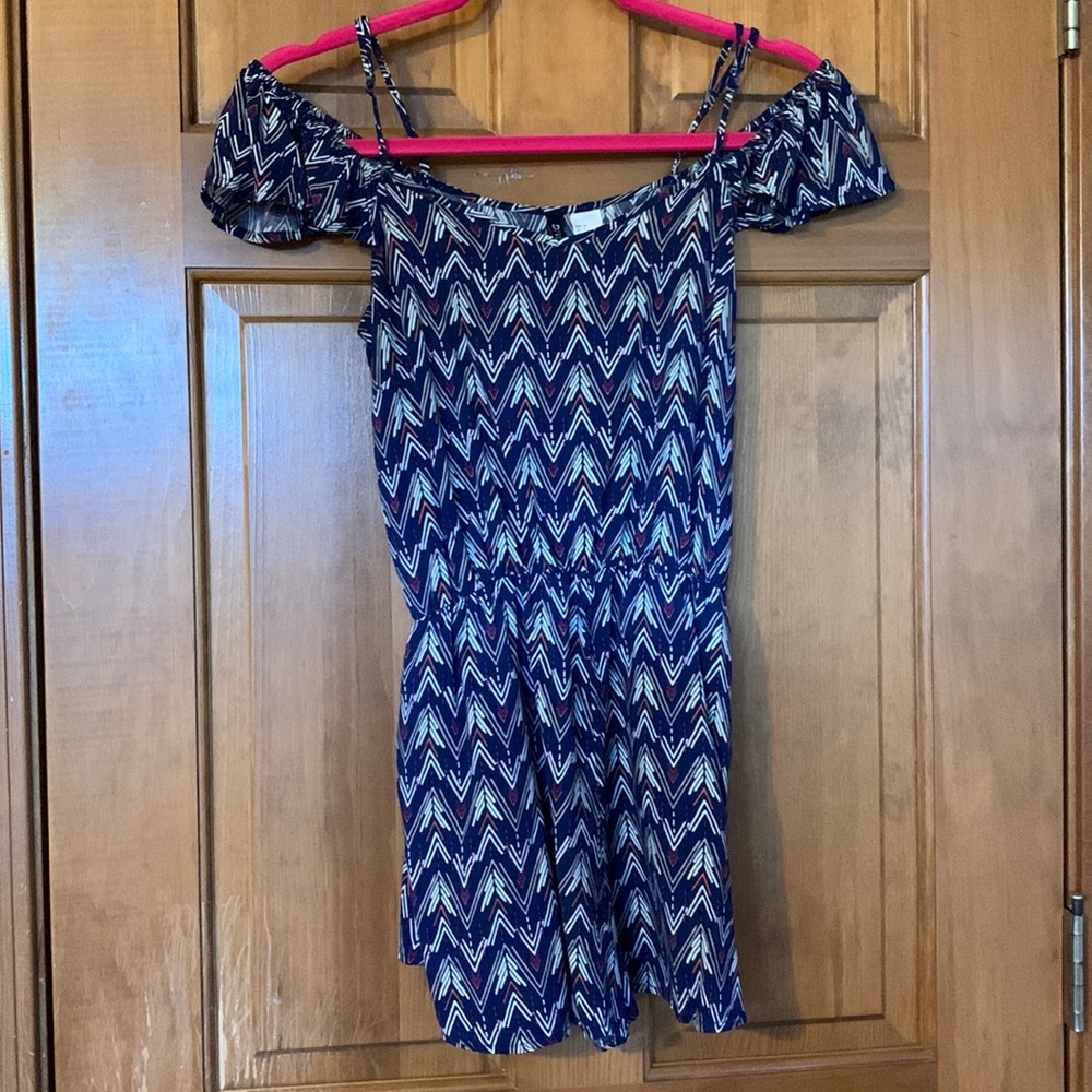 Patterned off the shoulder Romper